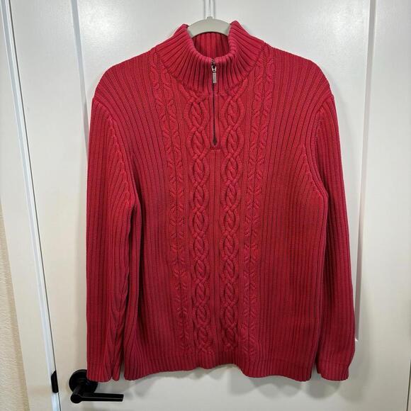Lands' End Sweaters - Vintage Lands End Cable Knit Sweater Holiday Cozy Old Money Nautical Size L